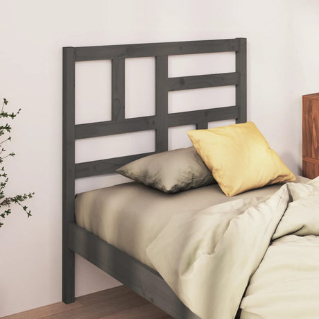 Vidaxl hoofdbord 81x4x104 cm massief grenenhout grijs