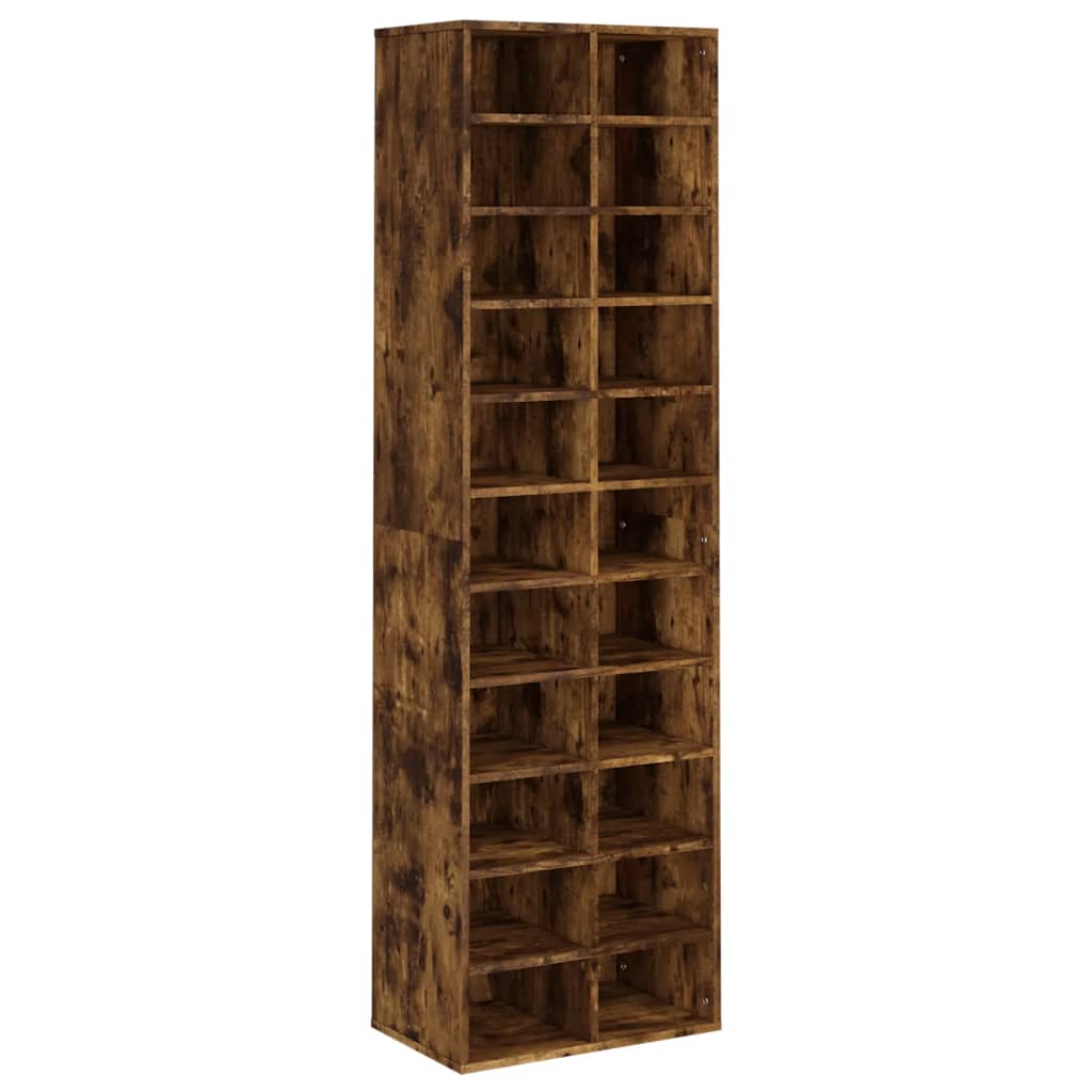 Vidaxl Shoe Cabinet 54x34x183 cm Property Wood Røget eg Farvet