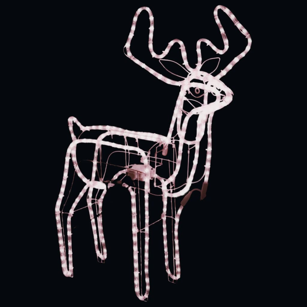 VidaXL Kerstfiguur rendier met bewegende kop warmwit 76x42x87 cm
