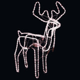 VidaXL Kerstfiguur rendier met bewegende kop warmwit 76x42x87 cm
