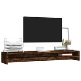 Vidaxl Monitor Standard 100x24x13 cm veraarbechtem Holz gefëmmt Oak faarweg