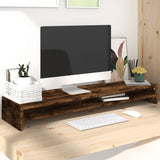 Vidaxl Monitor Standard 100x24x13 cm veraarbechtem Holz gefëmmt Oak faarweg