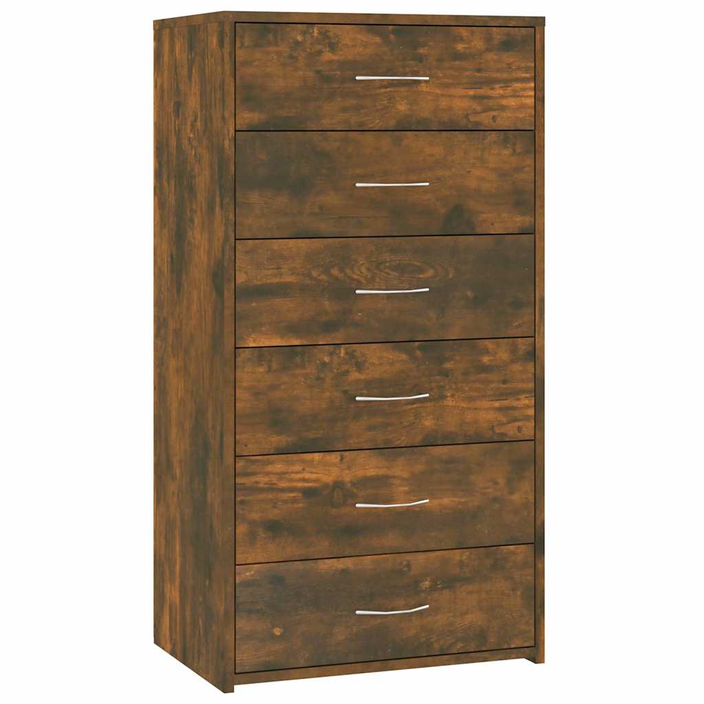 Vidaxl dressoir met 6 lades 50x34x96 cm bewerkt hout gerookt eiken