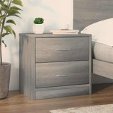 Vidaxl nachtkastje 40x30x40 cm bewerkt hout grijs sonoma eikenkleurig