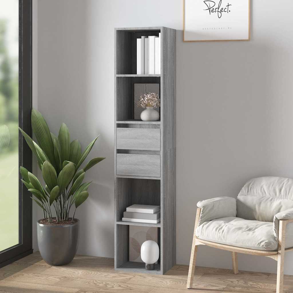 Vidaxl boekenkast 36x30x171 cm bewerkt hout grijs sonoma eikenkleurig