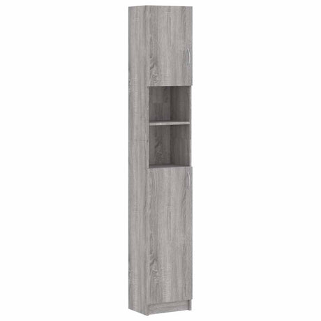 Vidaxl badkamerkast 32x25,5x190 cm bewerkt hout grijs sonoma eiken