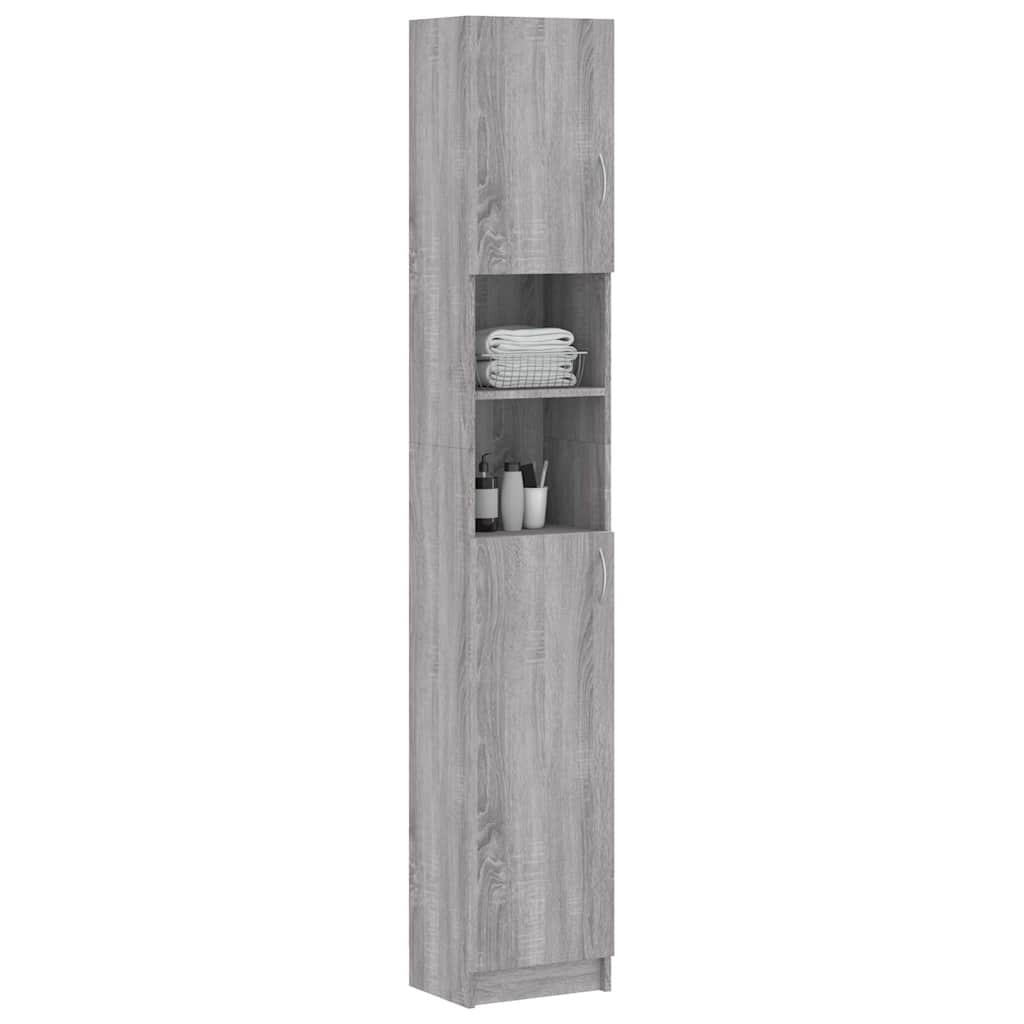 Vidaxl badkamerkast 32x25,5x190 cm bewerkt hout grijs sonoma eiken