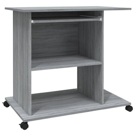 Vidaxl computerbureau 80x50x75 cm bewerkt hout grijs sonoma eikenkleur
