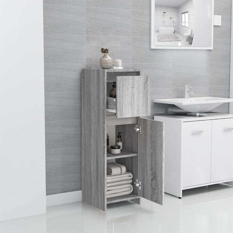 Vidaxl badkamerkast 30x30x95 cm bewerkt hout grijs sonoma eikenkleurig