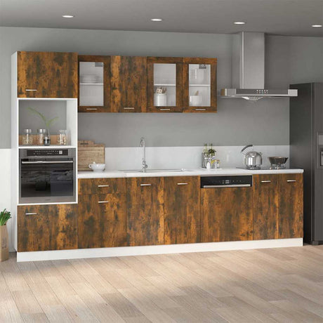 Vidaxl wastafelonderkast lyon 80x46x81,5 cm gerookt eikenkleurig