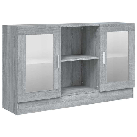Vidaxl vitrinekast 120x30,5x70 cm bewerkt hout grijs sonoma eiken