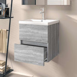 Vidaxl wastafelkast 41x38,5x45 cm bewerkt hout grijs sonoma eikenkleur