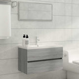 Vidaxl wastafelkast 80x38,5x45 cm bewerkt hout grijs sonoma eikenkleur