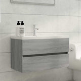 Vidaxl wastafelkast 80x38,5x45 cm bewerkt hout grijs sonoma eikenkleur