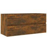 Vidaxl wastafelkast 100x38,5x45 cm bewerkt hout gerookt eikenkleurig