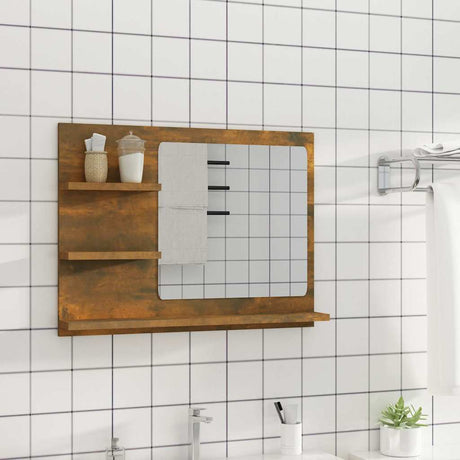 Vidaxl badkamerspiegel 60x10,5x45 cm bewerkt hout gerookt eikenkleurig