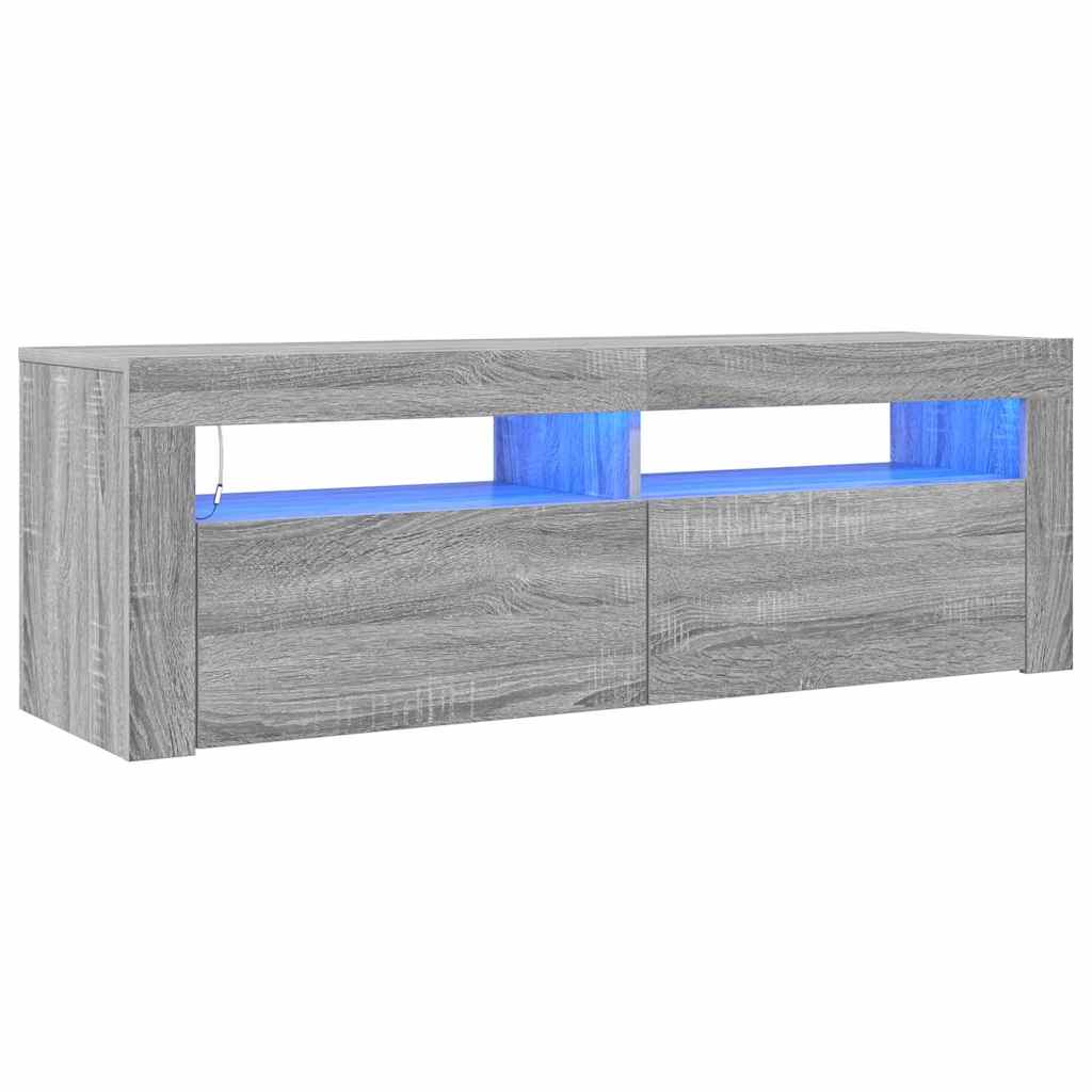 Vidaxl tv-meubel met led-verlichting 120x35x40 cm grijs sonoma eiken