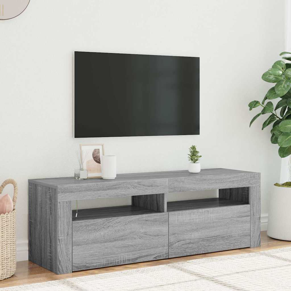 Vidaxl tv-meubel met led-verlichting 120x35x40 cm grijs sonoma eiken