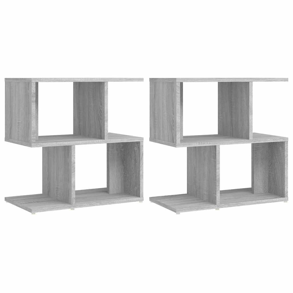 Vidaxl nachtkastjes 2 st 50x30x51,5 cm bewerkt hout grijs sonoma eiken