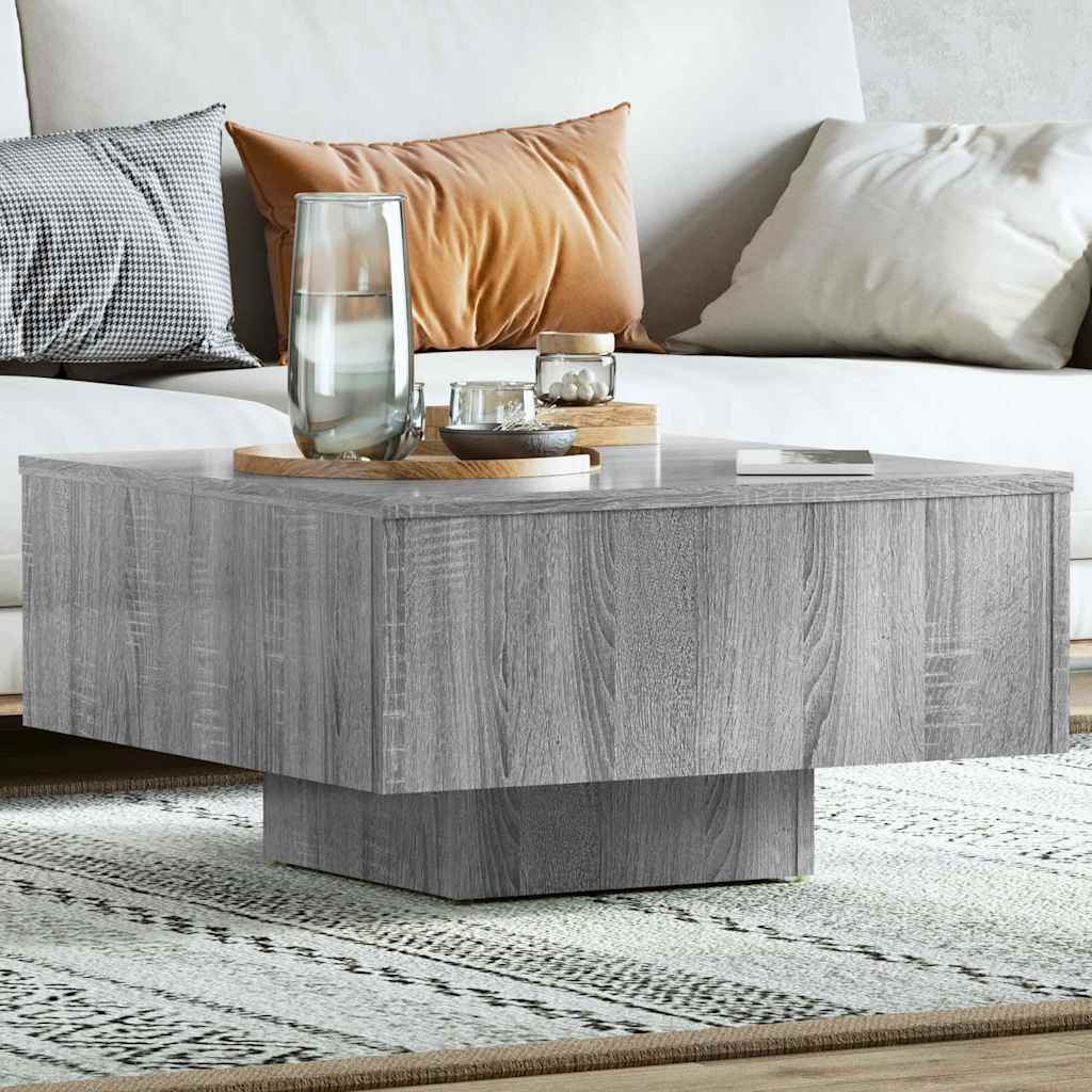 Vidaxl salontafel 60x60x31,5 cm bewerkt hout grijs sonoma eikenkleurig
