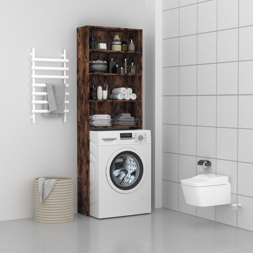 Vidaxl washing machine cabinet 64x24x190 cm smoked oak colored