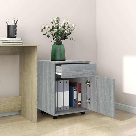Vidaxl rolkast 45x38x54 cm bewerkt hout grijs sonoma eiken