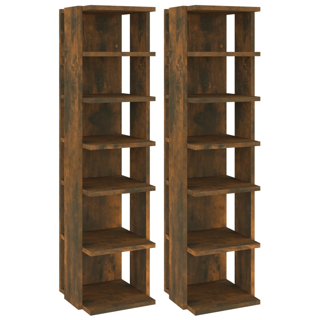 VidaXL shoe racks 2 pcs 27.5x27x102 cm processed wood smoked oak