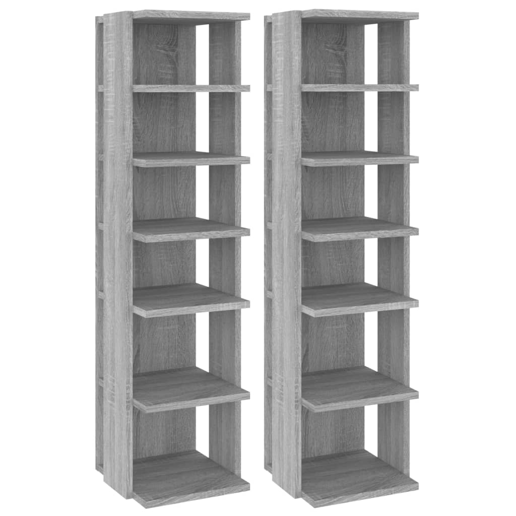 VidaXL shoe racks 2 pcs 27.5x27x102 cm processed wood gray sonoma