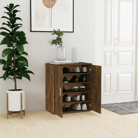 Vidaxl schoenenkast 60x35x70 cm bewerkt hout gerookt eikenkleurig