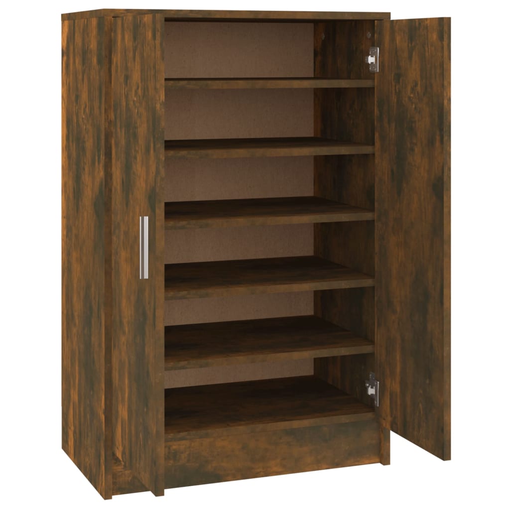 Vidaxl Shoe Cabinet 60x35x92 cm Forarbejdet træ Røget eg Farvet