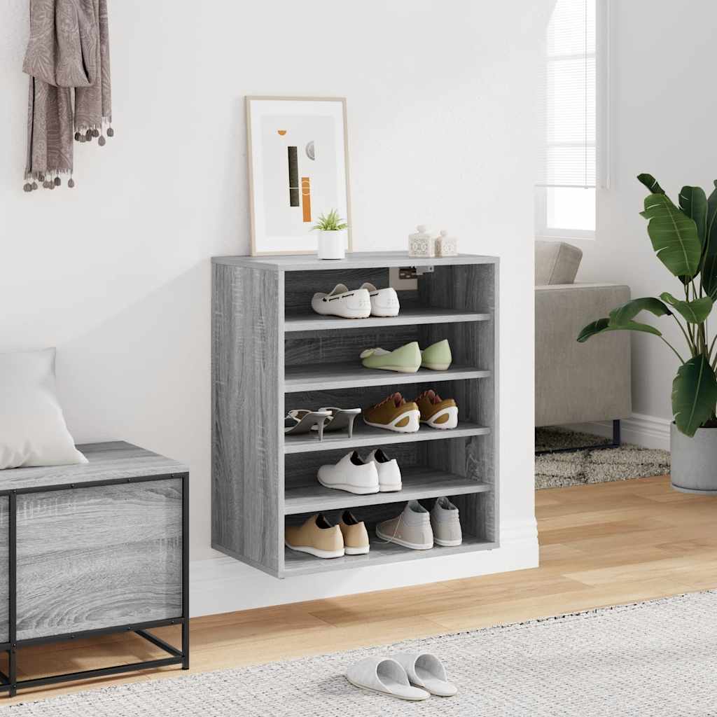 Vidaxl schoenenkast 60x35x70 cm bewerkt hout gerookt eikenkleurig
