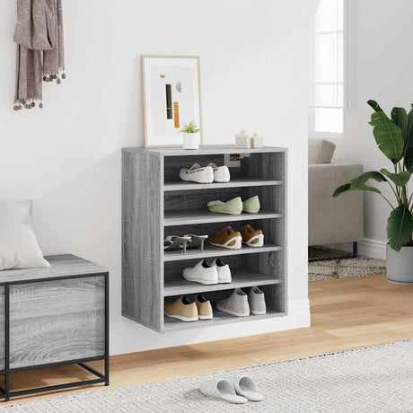 Vidaxl schoenenkast 60x35x70 cm bewerkt hout gerookt eikenkleurig