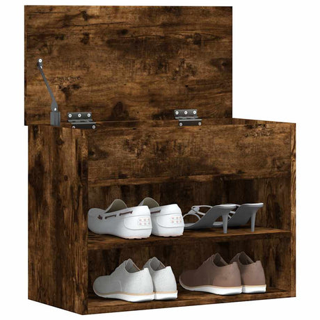 Vidaxl schoenenbank 60x30x45 cm bewerkt hout gerookt eikenkleurig