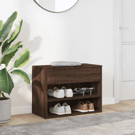 Vidaxl schoenenbank 60x30x45 cm bewerkt hout bruin eikenkleur