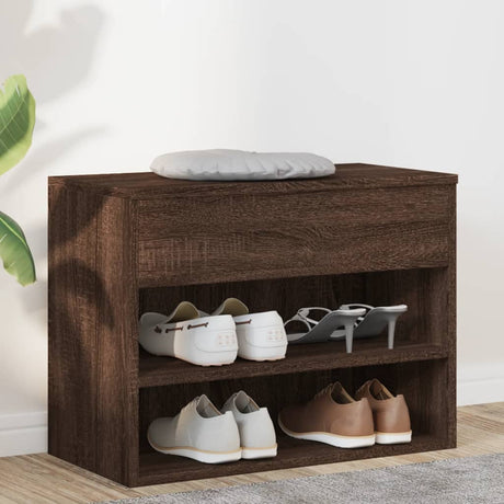 Vidaxl schoenenbank 60x30x45 cm bewerkt hout bruin eikenkleur