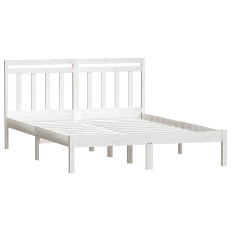 Vidaxl bedframe massief hout wit 135x190 cm