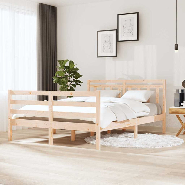 Vidaxl bedframe massief hout 140x190 cm