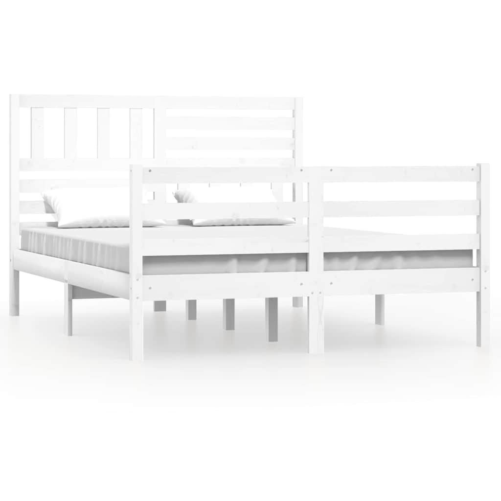 Vidaxl bedframe massief hout wit 140x190 cm