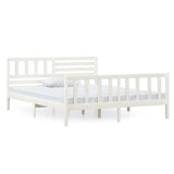 Vidaxl bedframe massief hout wit 120x200 cm