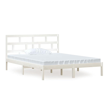Vidaxl bedframe massief hout wit 150x200 cm
