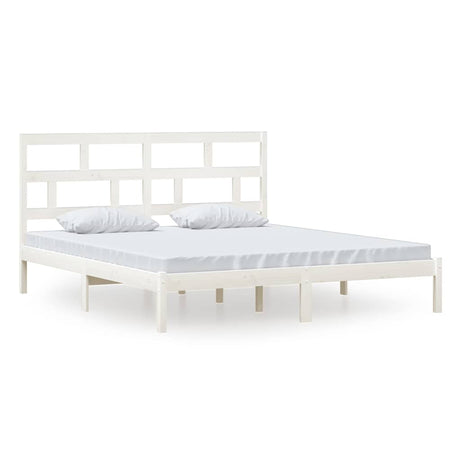 Vidaxl bedframe massief hout wit 180x200 cm