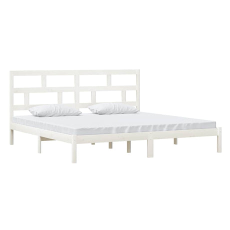 Vidaxl bedframe massief grenenhout wit 200x200 cm