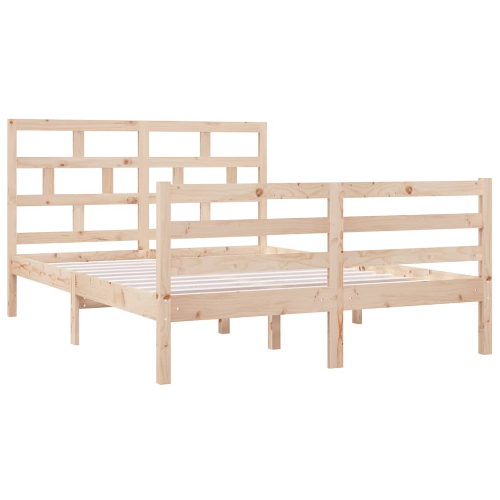 Vidaxl bedframe massief hout 135x190 cm