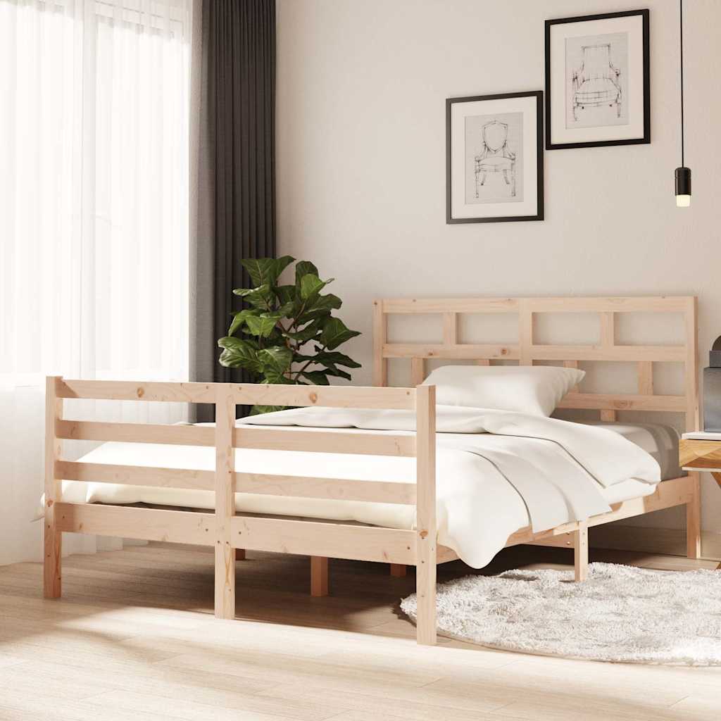 Vidaxl bedframe massief hout 135x190 cm