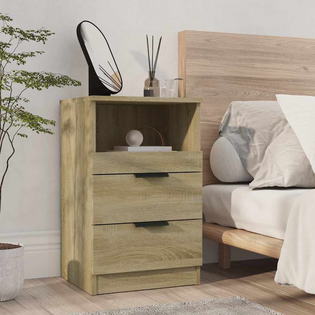 Vidaxl nachtkastjes 2 st bewerkt hout sonoma eikenkleurig