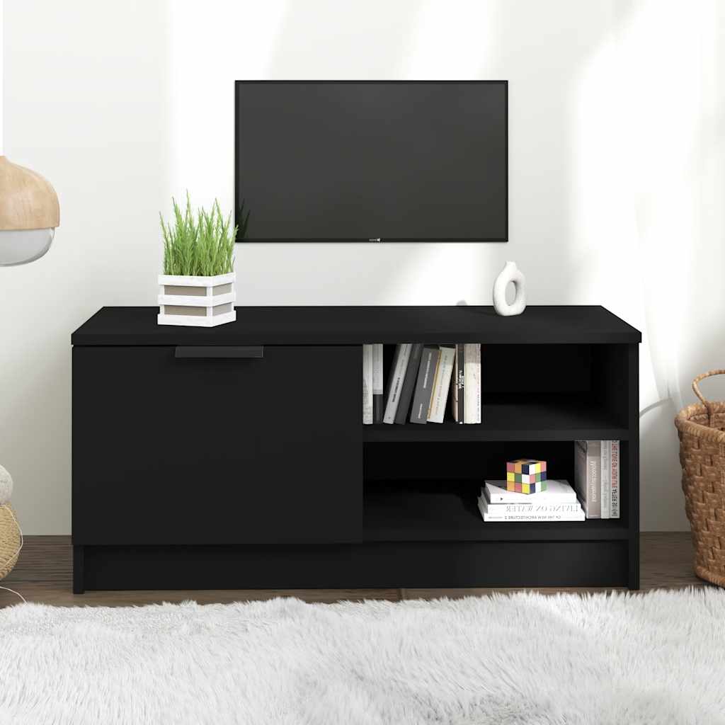 Vidaxl tv-meubel 80x35x36,5 cm bewerkt hout zwart