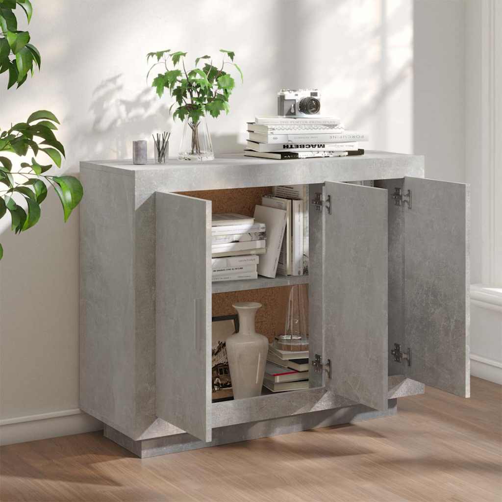 Vidaxl dressoir 92x35x75 cm bewerkt hout betongrijs