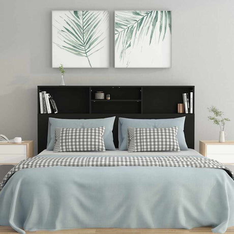 Vidaxl hoofdbordkast 160x19x103,5 cm zwart