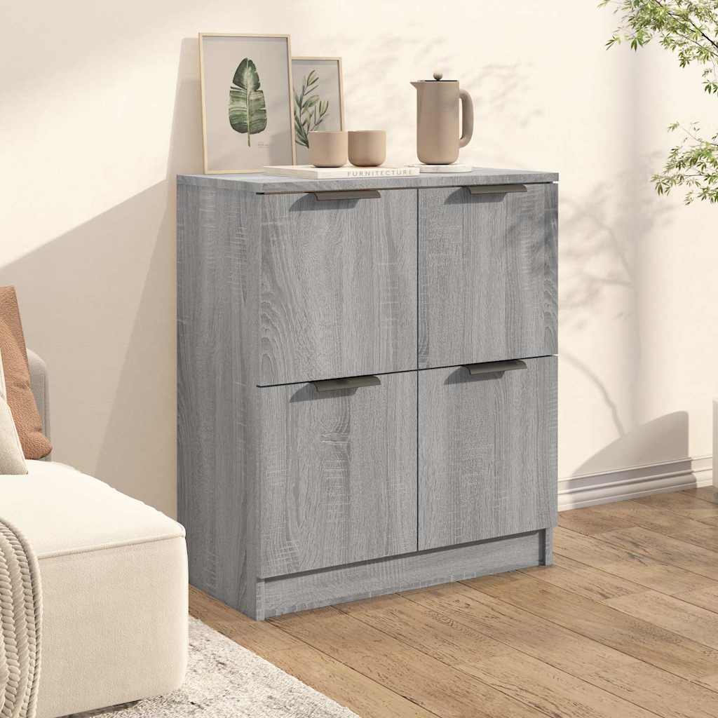 Vidaxl dressoir 60x30x70 cm bewerkt hout grijs sonoma eiken