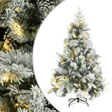 Vidaxl Weihnachtsbaum mit LED- und Kiefernkegeln und Schnee 150 cm PVC und PE